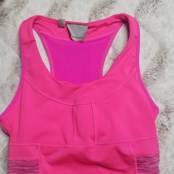 ✨️CL Athleta Pink Tank Top Heathered Side Racer Back - Picture 9 of 11